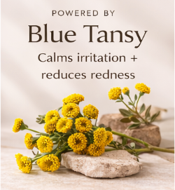 PranaGlow powered by Blue Tansy flower - it calms irritation and reduces redness