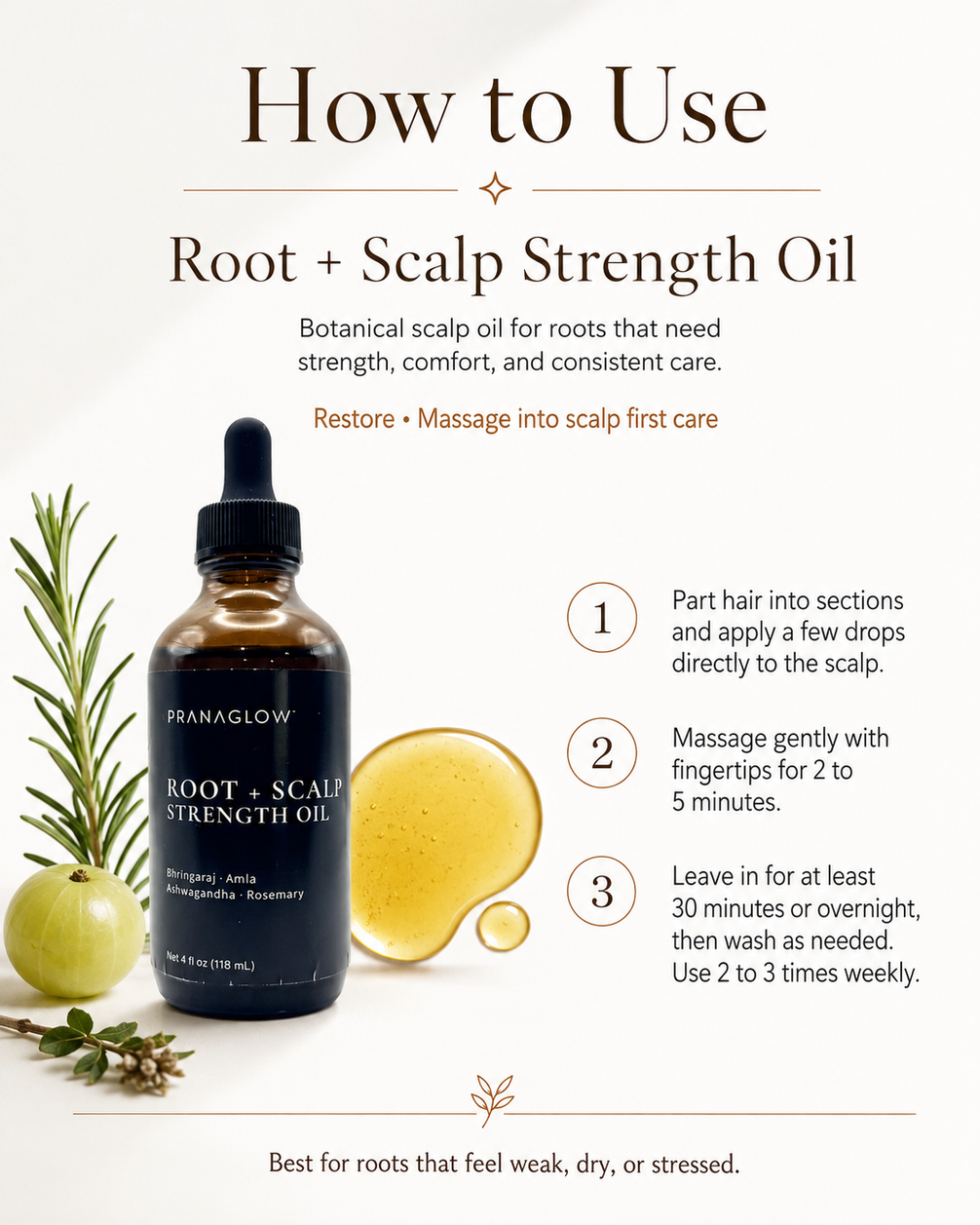 Root + Scalp Strength Oil - For roots that feel stressed, weak, and neglected by harsh routines