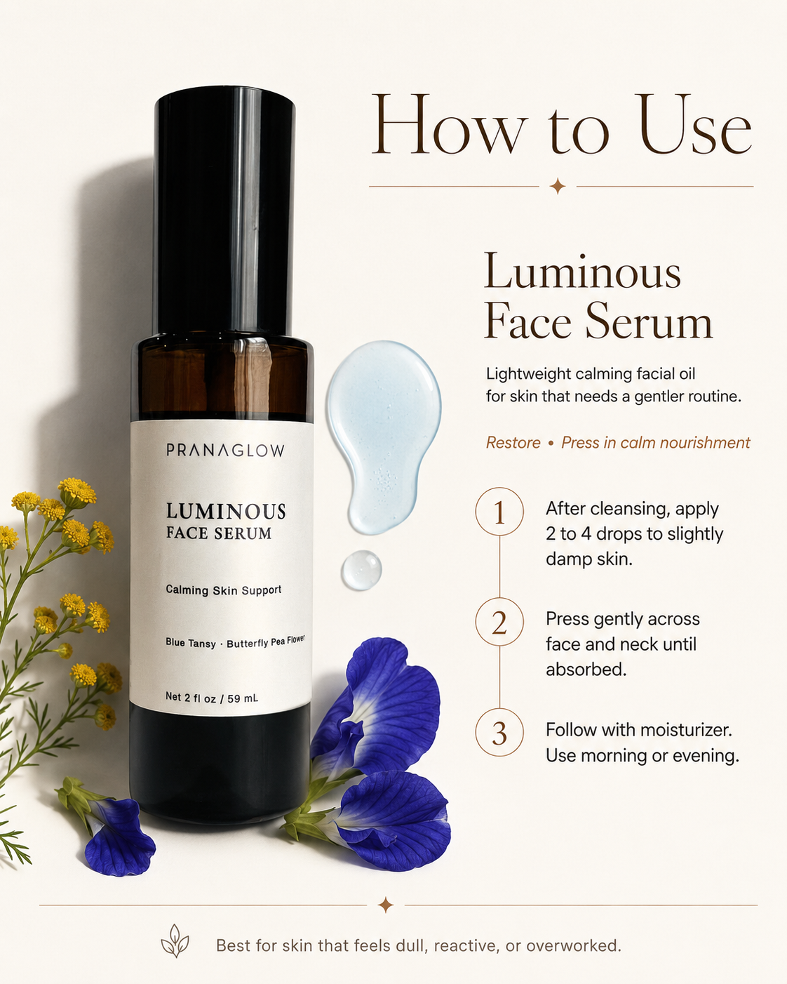 Luminous Face Serum - For overwhelmed skin that needs calm, steady support
